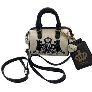 Juicy Couture Classic Scottie Dog Mini Satchel Crossbody Bag Velour Bling 90s